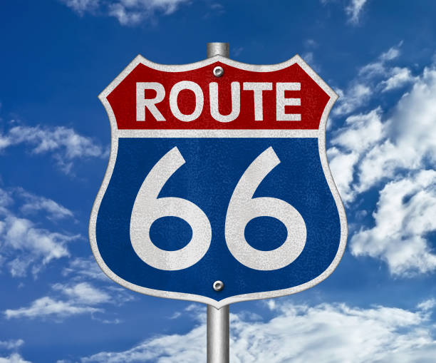 Route 66 - road sign Route 66 - road sign number 66 stock pictures, royalty-free photos & images