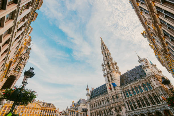 grand place, bruselas - brussels belgium arranging majestic fotografías e imágenes de stock