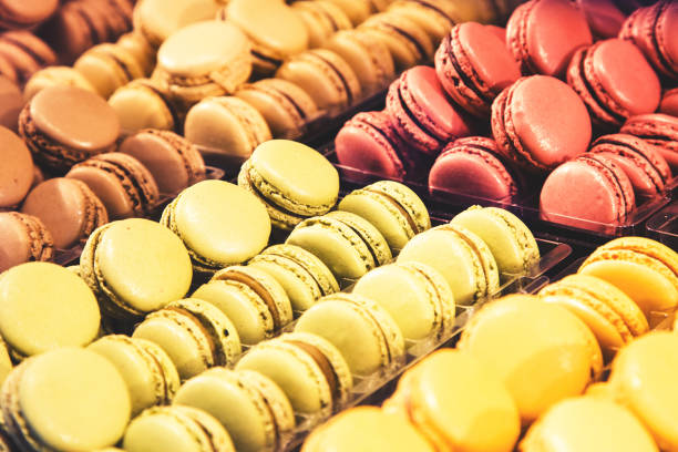 istock Colourful fresh and tasty macaroons 803859346