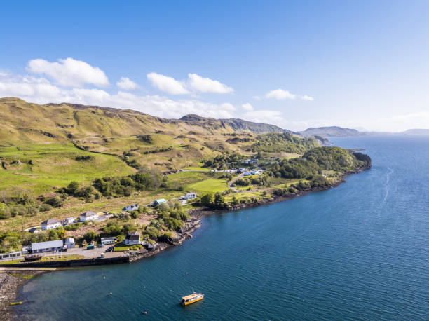 Aerial view of the coast between Gallanach and Oban, Argyll Aerial view of the coast between Gallanach and Oban, Argyll, Scotland oban stock pictures, royalty-free photos & images