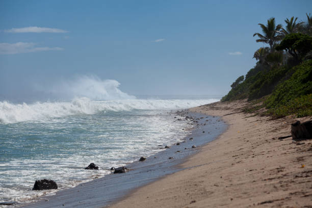 Beach of the lagoon of Grand Fond during the summer solstice.