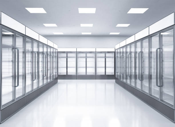 istock empty commercial fridges in store 803865804