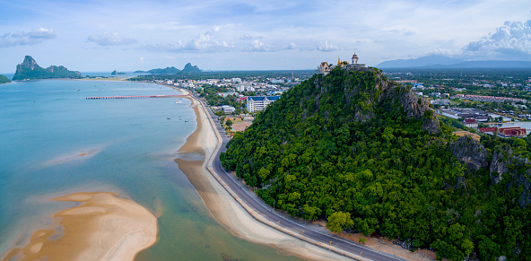 aerial view of prachuap khiri khan harbor southern of thailand