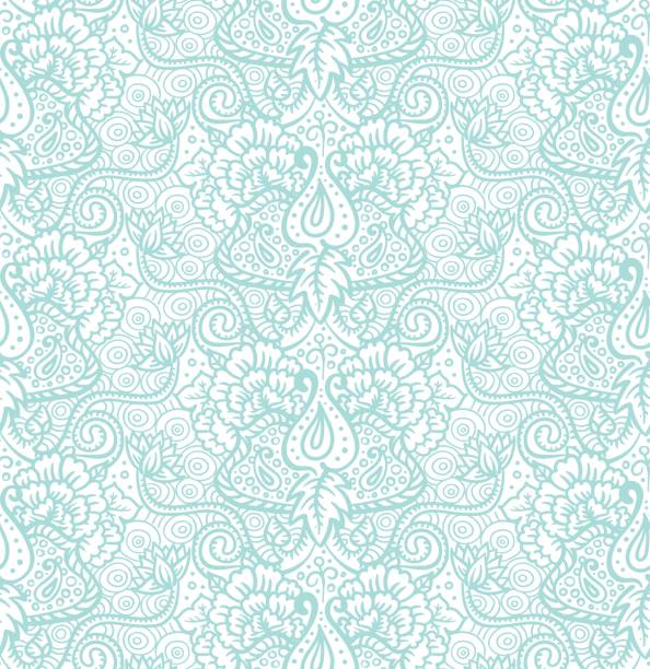 원활한 페이즐리 - paisley pattern seamless green stock illustrations