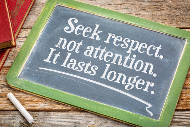istock Seek respect, not attention - blackboard sign 803874832