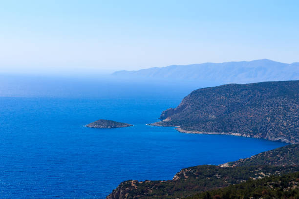 Landscape with a beach at Rhodes in summer day, Greece.