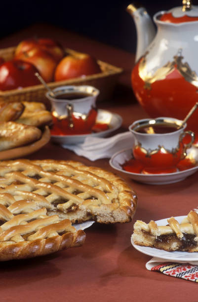 ケーキ  - pie pastry crust cherry pie cherry ストックフォトと画像