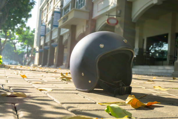 istock Motorbike classic helmet 803896268