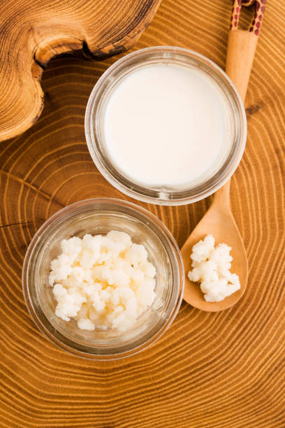istock Organic probiotic milk kefir grains 803910870