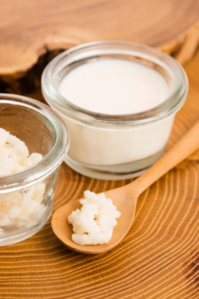 istock Organic probiotic milk kefir grains 803910998