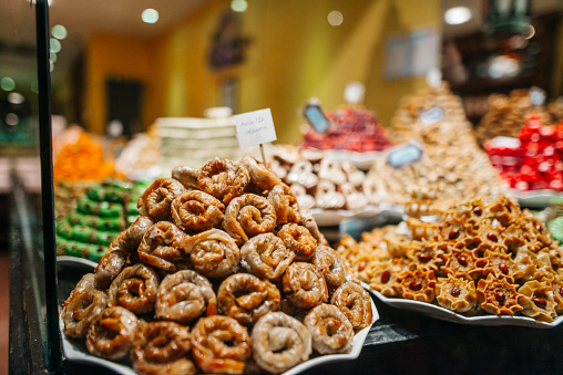 A shop with typical arabic sweets
