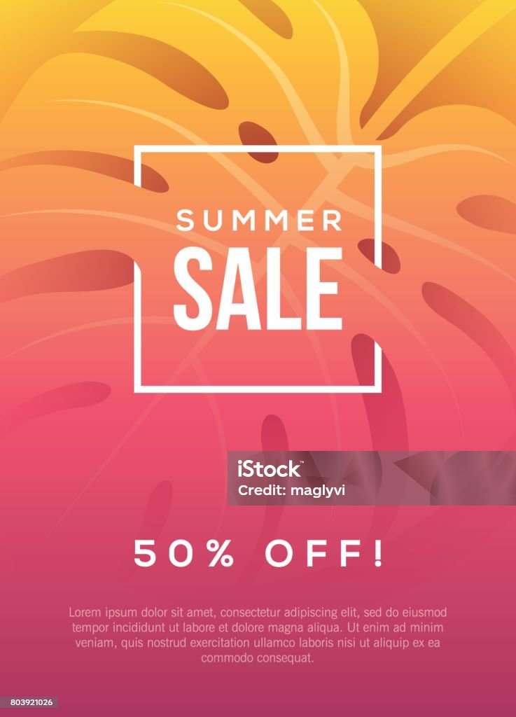 Summer sale banner - Lizenzfrei Sommer Vektorgrafik