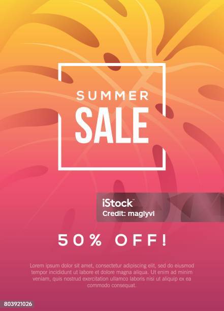 Summer Sale Banner Stock Vektor Art und mehr Bilder von Sommer - Sommer, Bildhintergrund, Ausverkauf