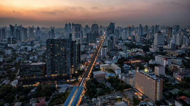 istock Sunset over Bangkok city 803937442