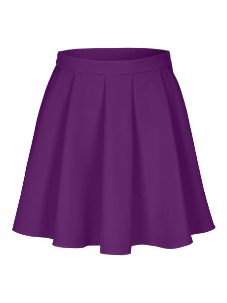 istock Violet flounce skirt on invisible mannequin isolated on white 803944198