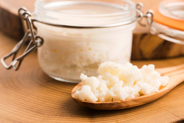istock Organic probiotic milk kefir grains 803961008