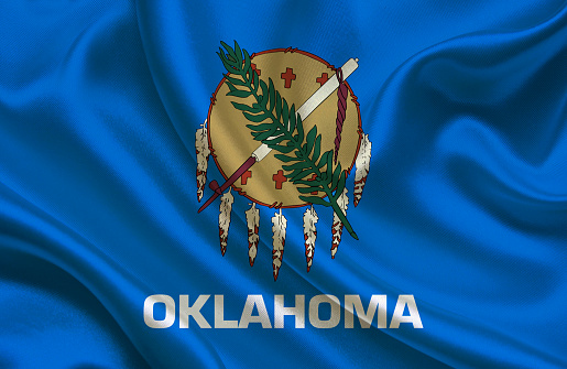 Waving Oklahoma State flag