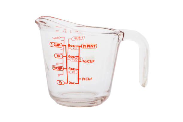 Empty measuring cup isolated on white background  with clipping path. stock photo
