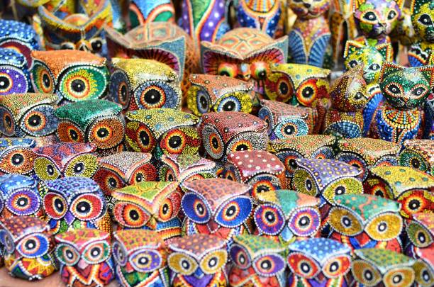 istock Famous owl souvenirs at Ubud Market 804030956