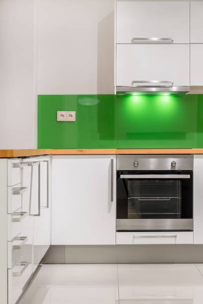 istock Kitchen with modern, white furniture 804036784