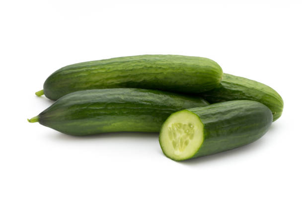 istock Eco cucumber on white background. Fresh vegetables. 804037184
