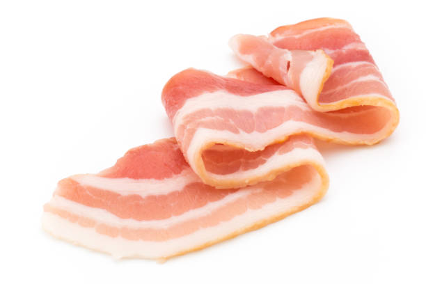 istock Bacon isolated on white background. Delikatese food. 804037490
