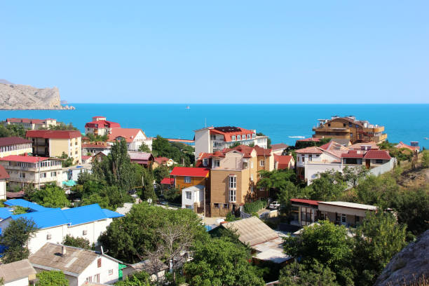 istock Resort town on the coast in the summer. 804040574