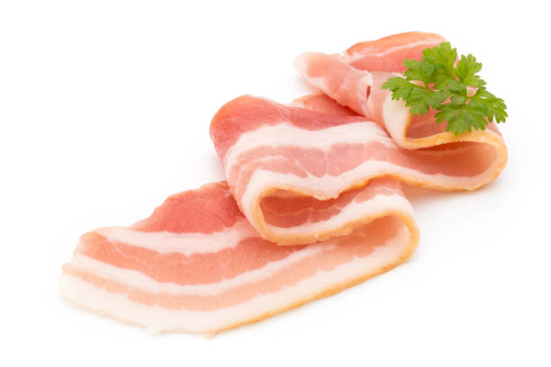 istock Bacon isolated on white background. Delikatese food. 804043922