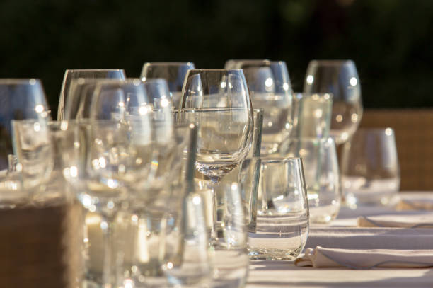 istock Glasses on the table in a luxury Restaurant 804056548