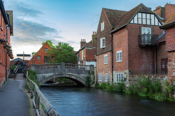 istock River Itchen and Bridge Street in central Winchester, UK 804061526