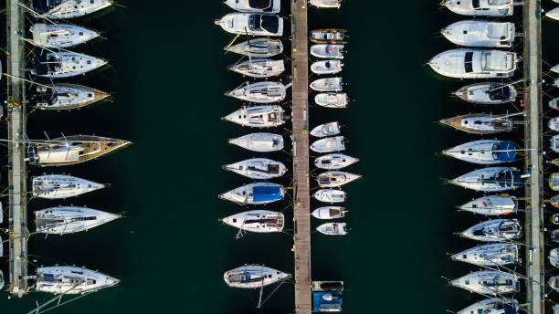 istock Marina bay with sailboats and yachts 804064830