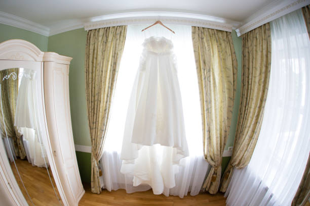 istock The perfect wedding dress on a hanger 804067620