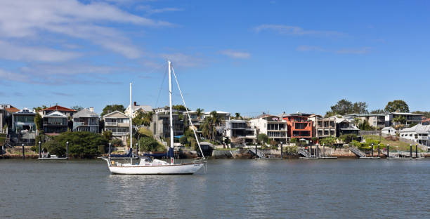 Brisbane Suburbs and the River stock photo