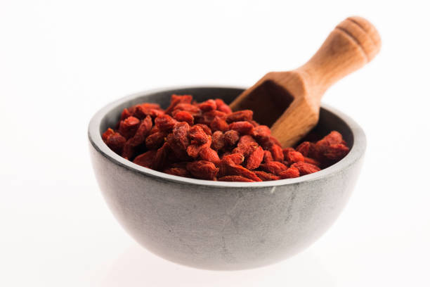 goji berries isolated on white background