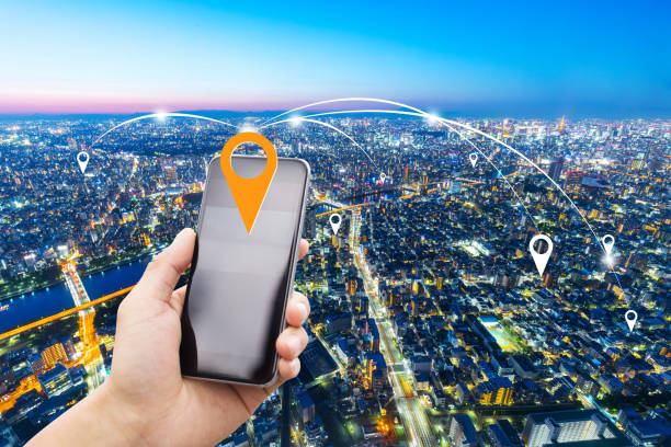 istock mobile phone with cityscape of modern intelligence city 804156900