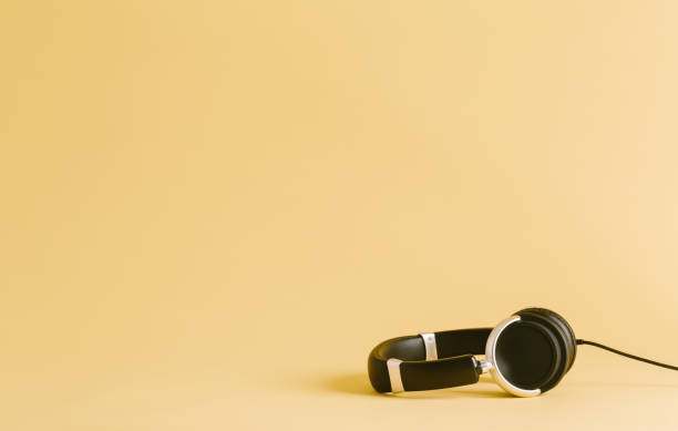 istock Pair of black headphones 804190094