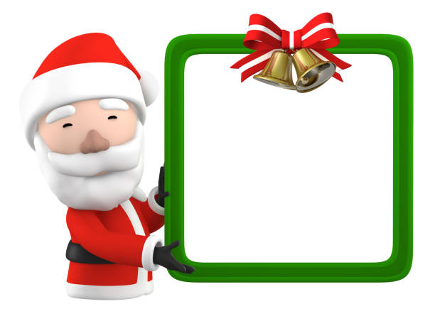 istock Santa Claus' suggestion  blank white board,  3D illustration 804191106