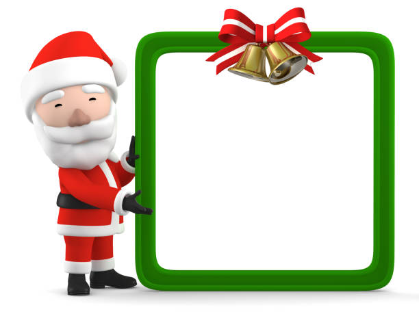 istock Santa Claus' suggestion  blank white board,  3D illustration 804191120