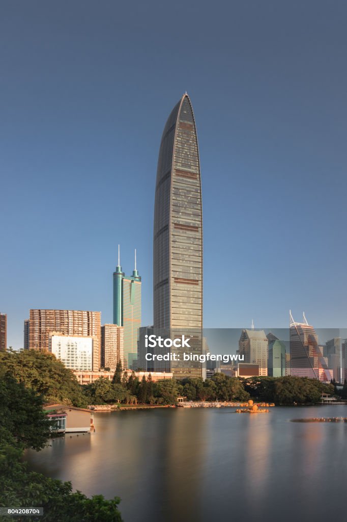Shenzhen Kingkey 100 and skyscrapers Shenzhen Kingkey 100 and city skyscrapers Architecture Stock Photo