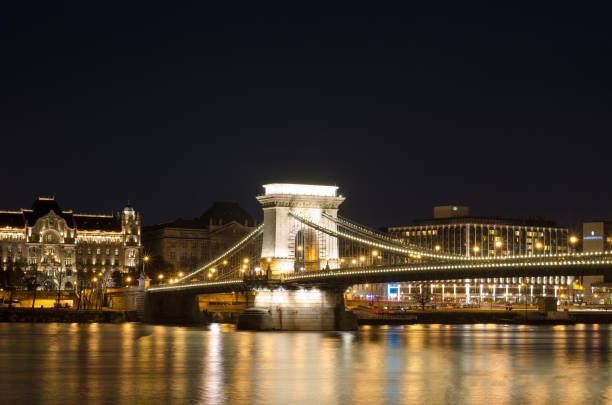istock The Chain Bridge in Budapest in the evening. Sightseeing in Hungary 804218530