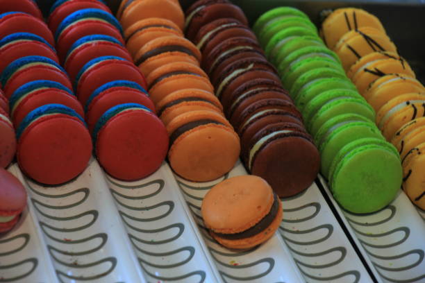 istock Colorful macarons in a shop 804228660