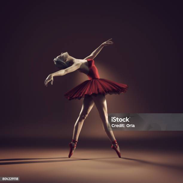 Ballerina Stock Photo - Download Image Now - Ballet, Ballet Dancer, Red