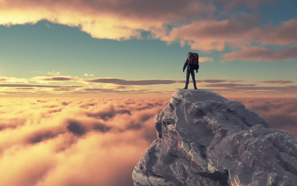 istock Young man up the mountain 804229186