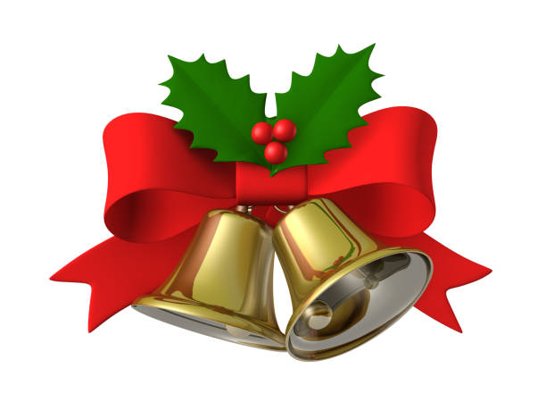 istock Christmas bell ribbon holly set 804243766