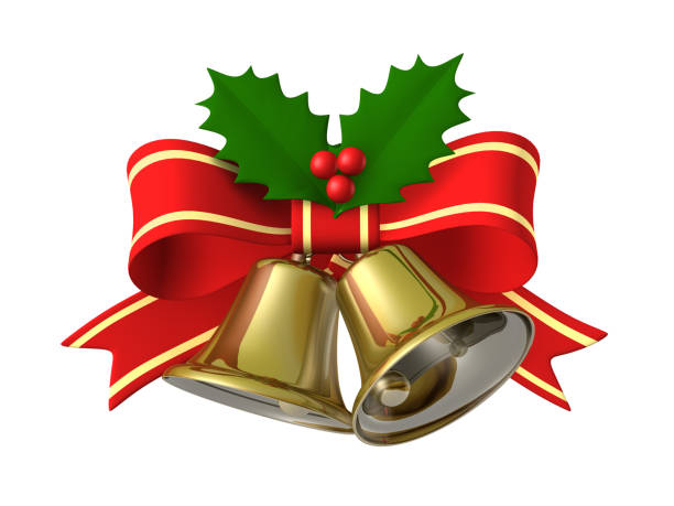 istock Christmas bell ribbon holly set 804243794