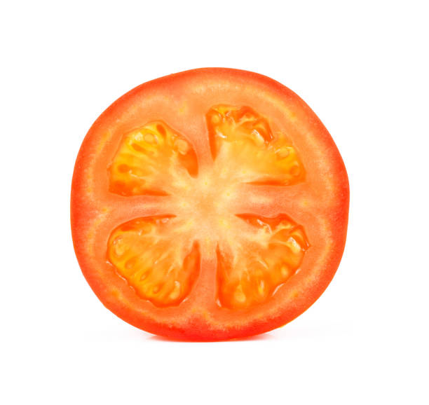 istock Slice of tomato isolated on white,  fresh tomato 804249754