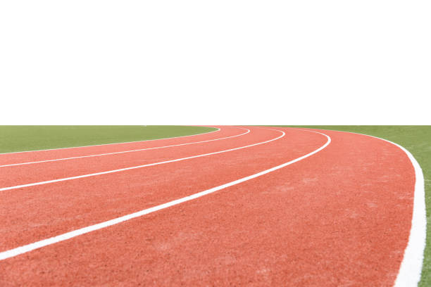 istock Background of atheletics running track, with blank area. 804253902