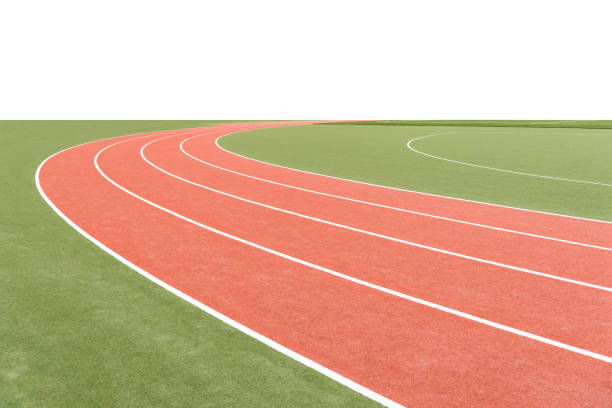 istock Background of atheletics running track, with blank area. 804253904
