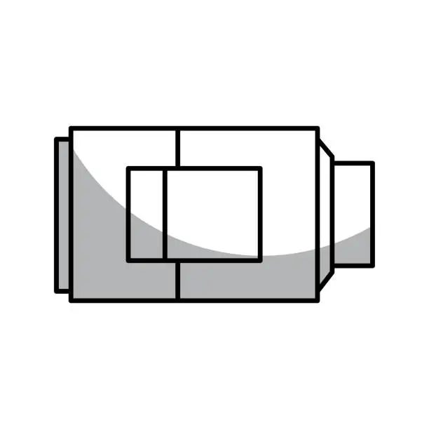 Vector illustration of line technology battery power low with digital indicador