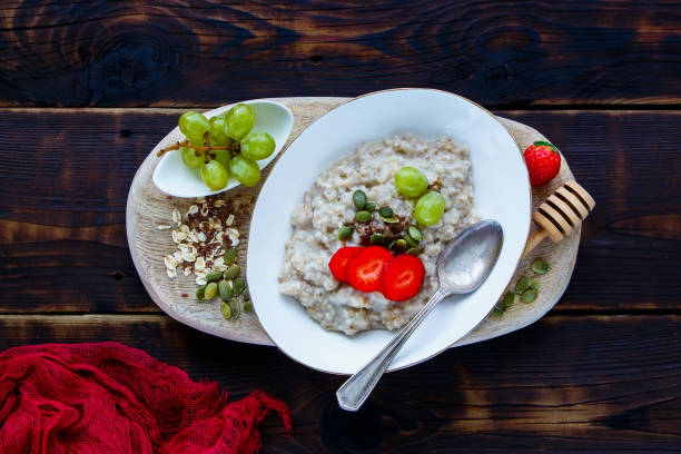 istock Healthy oatmeal porridge 804260194